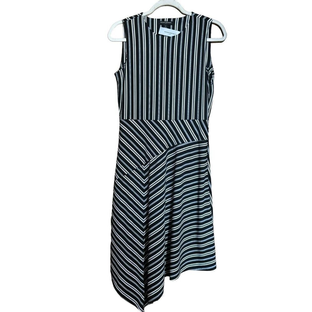 Banana Republic Dress Womens Small Multicolor Stripe Sleeveless Stretch Sheath